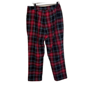 Draper James RSVP Plaid Pants Red Black XL Stretch Tartan Ankle Preppy Holiday